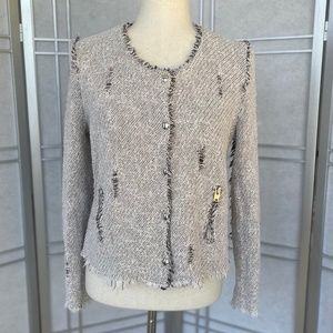 IRO Agnette Distressed Tweed Jacket size 42